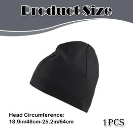 AKSIQIOL Men's Winter Beanie Hat, Black Thermal Skull Cap, Comfortable & Breathable, Unisex for Running & Cycling