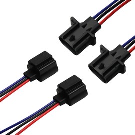 H13 9008 Headlight Socket Converter Kit, Headlights Wiring Harness Socket 2XMale & 2XFemale Adapter Connector Replace Headlamp Fog Light for Truck Pickup LED Wire Cable Plug