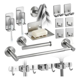 Juego De Accesorios De Baño De Acero Inoxidable 13 Piezas