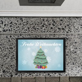 speecheese Merry Christmas with Beautiful Christmas Tree Doormat in 35 x 50 cm Doormat in 35 x 50 cm for the Christmas Season Festive Dirt Trapper Mat as Christmas Decoration