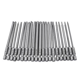 Bestgle 21pcs 1/4" Hex Shank 100mm/4-Inch Long Magnetic Screwdriver Bits Set, Hex Head Allen Wrench, Torx Security, Cross Phillips & Flat Head Slotted Tip Bit