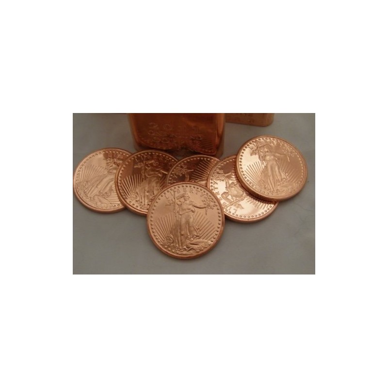 1 Ounce .999 Fine Copper Round: St. Gaudens (New Item)