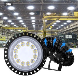 Sararoom 50 W LED UFO Industrial Lamp 4000 LM LED Hall Spotlight - 6500 K Cool White LED Spotlight with 48 LEDs Workshop Lamp Industrial LED Workshop Ceiling Light LED High Bay Light for Factories