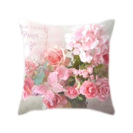 CADANIA Mediterranean Nordic Style Peach Velvet Home Decorative Cushion Cover Colored Rose Flower 3D Digital Printing Throw Pillow Case 10#