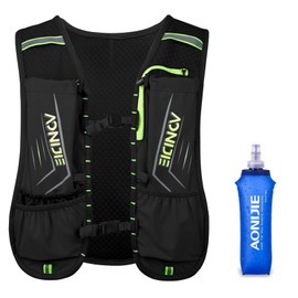 TRIWONDER Running Hydration Vest Hiking Backpack Water Pack Runner Daypack for Outdoor Cycling Festival Raves Marathon (05 Black - with a 500ml Water Bottle)