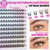PVDKIW Self Adhesive Eyelashes Manga Self Adhesive Lash Clusters Natural