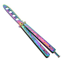 Little World Butterfly Knife - 1 Pack Trainer Practice Tool Steel Metal - Pro Folding Training Practicing Flipping Tricks Knife Unsharpened with Ergonomic Handle