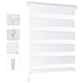 Sekey Double Roller Blind, Klemmfix - No Drilling, Duo Roller Blind for Windows and Doors - sun protection