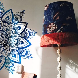 Runtoo Half Mandala Wall Decal Boho Flower Wall Stickers for Living Room Bedroom Headboard Yoga Home Decor