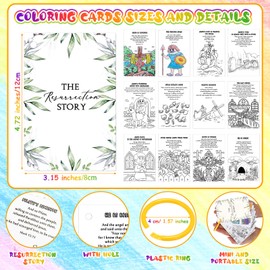 Tellingyou 30 Set Easter Christian Coloring Books Bulk for Kids Mini Religious Bible Resurrection Story Coloring Book with Stacking Rainbow Crayons Easter DIY Crafts Sunday School Classroom Activity