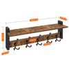 Homode Rustic Brown Wall Mount Coat Rack with Shelf and