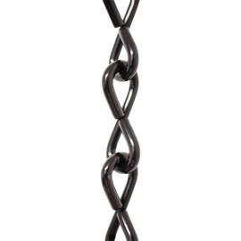 RCH Hardware CH-S50-12-BLK-3 | 10 Gauge Decorative Solid Steel Single Jack Fixture Chain | 3 Foot Increments | Black Finish