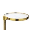 TEHOME Gold Glass Drink Table Metal Martini Round Small Drink