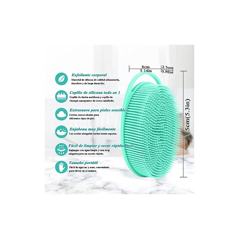 Cepillo de ducha,cepillo de masaje de silicona exfoliante Con fuerte