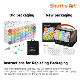 Shuttle Art Pastel Alcohol Markers Brush tip, Dual Tip Brush & Chisel Tip Art Marker Set, 50 Colors plus 1 Blender Marker Pens with Case Perfect for Illustration Students Adults Coloring Sketching