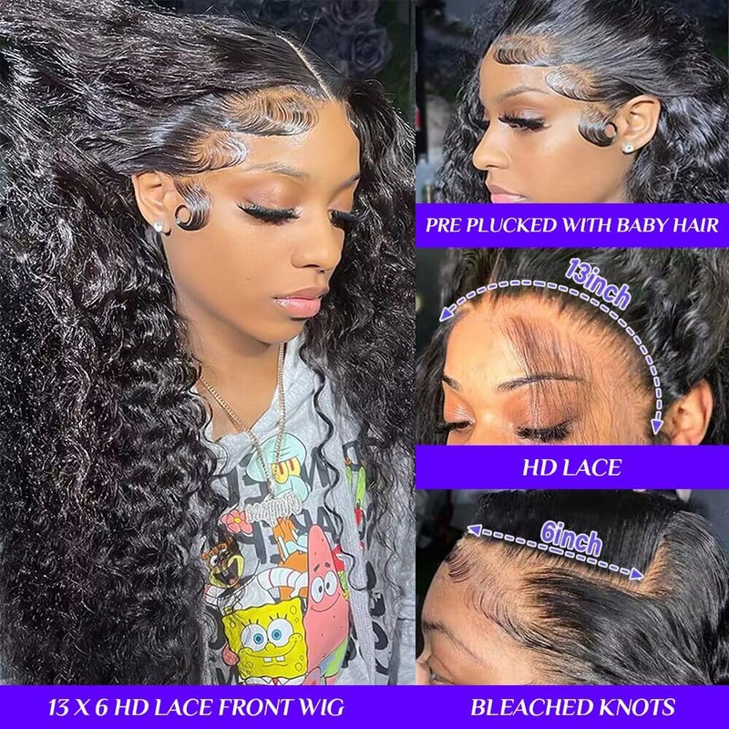 Sailk 13x6 Lace Front Wigs Human Hair Pre Plucked Braid
