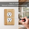 YDJSA Wood Outlet Covers Bamboo Single Duplex Wall Plates for