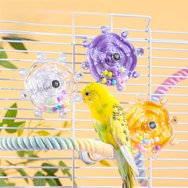 Parakeet Toys，Bird Toys for Conures, 360° Rotating Interactive Bird Cage Toys for Small Birds, Bird Training Toys, Conure Toys，Educational Training Budgie Toys, Cockatiel Toys, Love Bird Toys(Pink)
