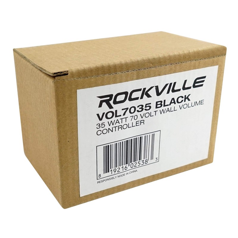 Rockville VOL7035 35w 70v Black Wall Volume Control Zone Controller