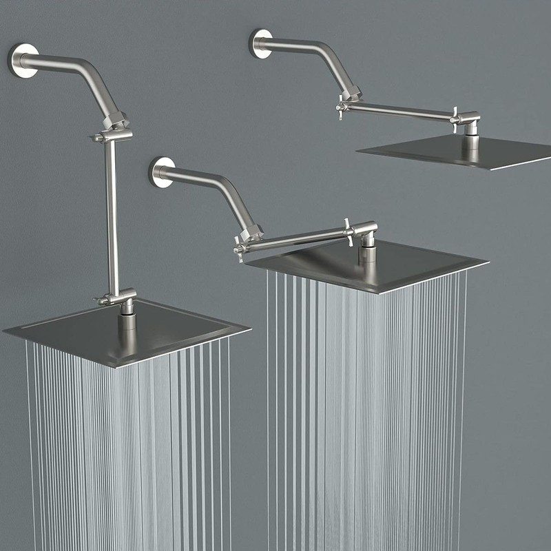 Voolan 11 Inch Shower Extension Arm with Lock Joints, Adjustable