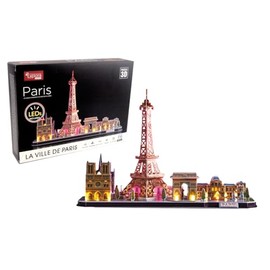 EXPLORA - Monuments of Paris - Luminous 3D Puzzles - 540052 - 115 Pieces - Historical Monument - Level 5 - Without Glue or Scissors - Paris - Construction Game - Gift - Model - From 8 Years
