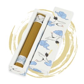Hasegawa Incense Sticks - 50 Sticks ENGIMONO Crane Cloud: Calming Oriental Scent with Elegant Crane & Cloud Design & Matching Washi Wrap Packaging, 20-25 Min Burn