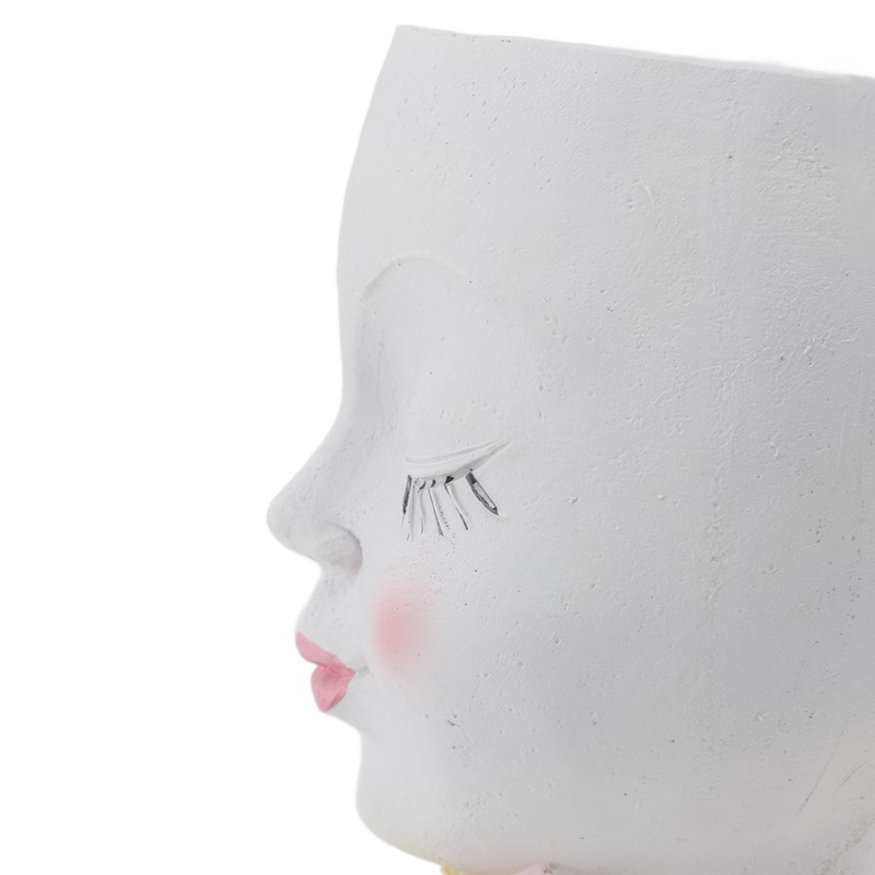 Face Flowerpot Fadeless Resin Head Planter DIY Decorative Adorable Succulent