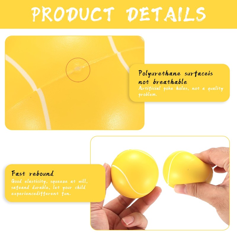 Xujinsongg 12 Pcs Foam Balls, Foam Tennis Balls, Sponge Balls,