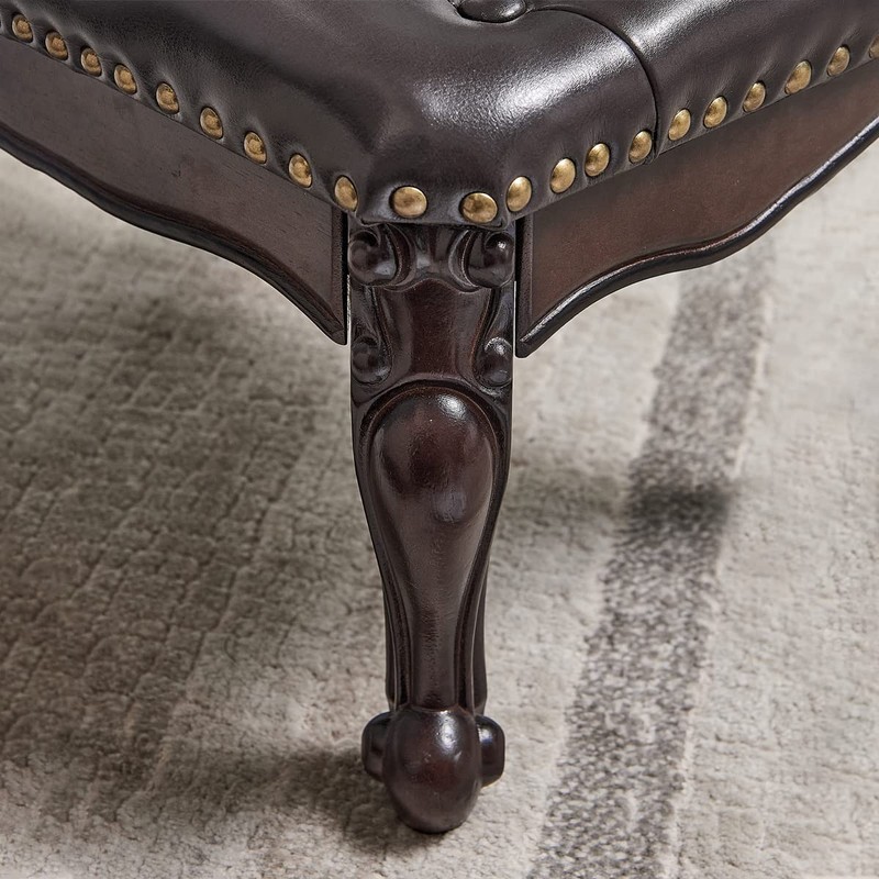 ZIRKOOON Small Foot Stool Square Leather Ottoman Foot Rest Cushion