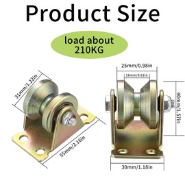 Pack of 4 Pulleys for Ropes, V-Groove Roller Wheel, Pulley, Lifting Crane, Pulley, Pulley, Pulley, Heavy Duty Castors for Washing Line, Pulley System, Roller Shutters, Inverted