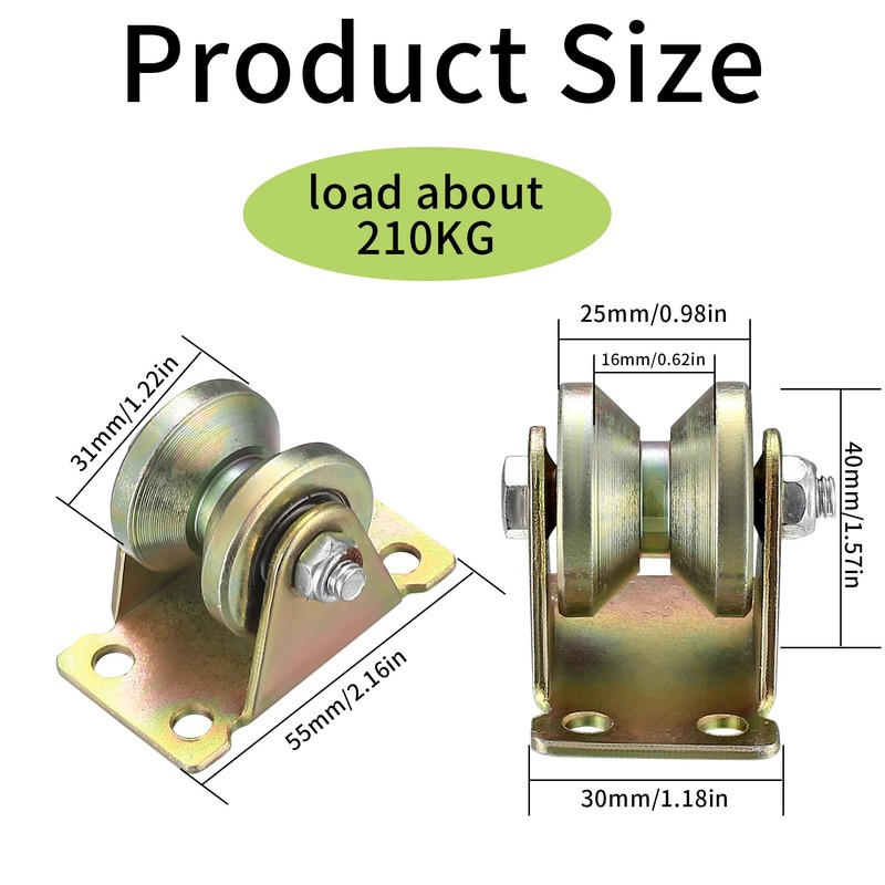 Pack of 4 Pulleys for Ropes, V-Groove Roller Wheel, Pulley,