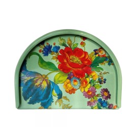MacKenzie Flower Market Green Napkin Holder Brand New