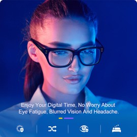 Perkanion Blue Light Blocking Glasses UV Filter Computer Lightweight Glasses Anti Eyestrain Clear Gaming Laptop Fashion Glasses for Men Women (Casual, Black)