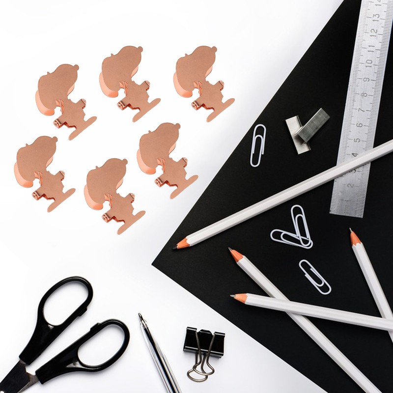 10pcs Metal Binder Clips Innovative Cartoon Cute Shape Electroplated Rustproof