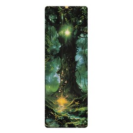 Queen of Wrap Enchanting Forest Rubber Yoga Mat, Eco-Friendly Exercise Mat for Yoga Lovers, Meditation, Fitness, Home Decor, Earthy Vibes
