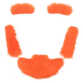 Cosela St. Patrick's Orange Fake Beard Eyebrows Sideburns Self Adhesive Stick on Mustache Party Accessories