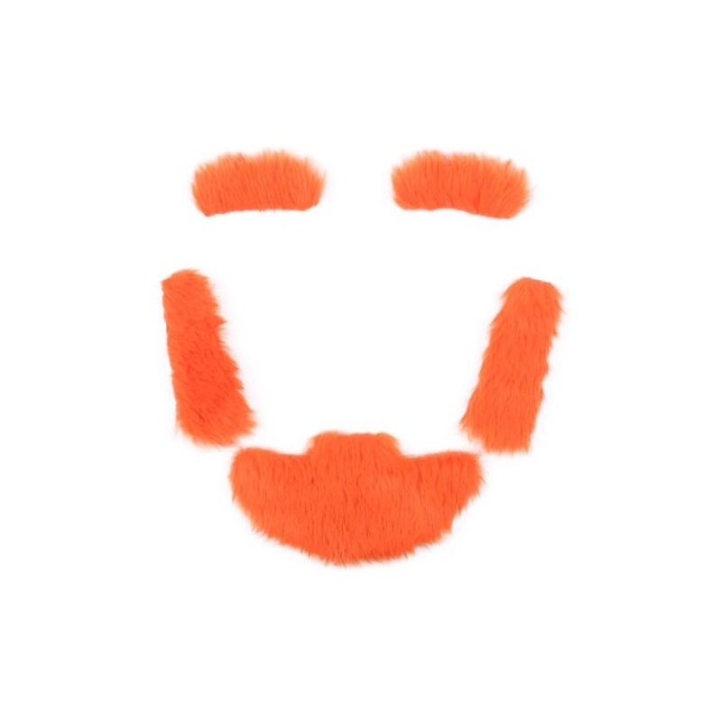 Cosela St. Patrick's Orange Fake Beard Eyebrows Sideburns Self Adhesive