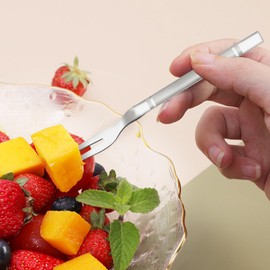 VANRA Small Salad Forks Set of 6 Stainless Steel Mini Appetizer Dessert Fork Cocktail Fruit Tasting Forks Silver Flatware Set Tiny Utensils 5.3 inch