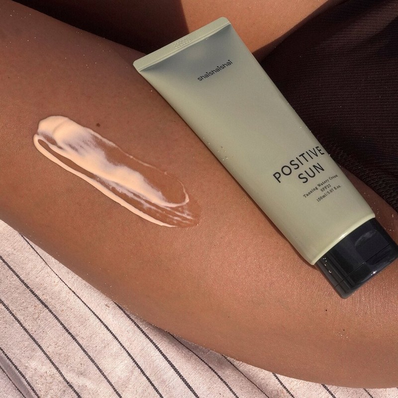 shaishaishai Positive Sun Tanning Watery Cream SPF22 150mL - shaishaishai