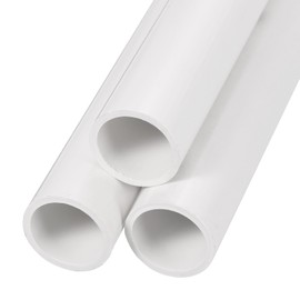 Rebower 0.8" x 1" PVC Rigid Pipe High Impact 1.6ft Round Pipe, [for Plumbing, Electrical Conduit, Water Pipe, Garden Irrigation] - 21 x 25mm/ 3 Pack/Black