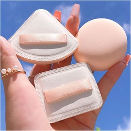 Manqianxun Cosmetic Puff Makeup Sponge Soft Foundation Powder Sponge Puff Beauty Tools for Women Makeup Accessories Dry And Wet Air Cushion Puff Makeup Brush 3 Pieces