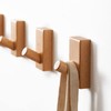 QUELLANCE Wood Wall Hooks for Hanging - 4 Pack Utility