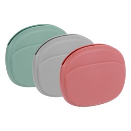 HARFINGTON 3pcs Earbuds Cases, Wired Earphone Case Holder Organizer, Silicone Ear Buds Case Small for USB Cable, Earphones, Red,Grey,Green