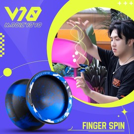 YOSTAR JoJo Professional V10 JoJo with Idle Trick JoJo for Adults, Non-Reactive Yoyo Professional JoJo Toy, Yoyo Fingerspin Yoyo Metal, with 12 Yoyo Cords + Jo Jo Glove + JoJo Case
