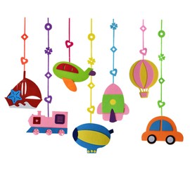iplusmile 7pcs Felt Hanging Pendants for Kindergarten Classroom Decor Ceiling Decorations for Playroom Fun Engaging Design for Walls Windows