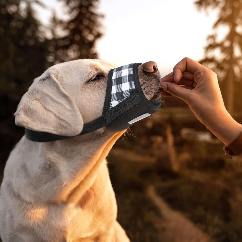 HEELE Dog Muzzle,Soft Nylon Muzzle Anti Biting Barking Chewing,Air Mesh