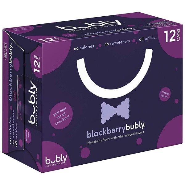 bubly Sparkling Water, Blackberry, 12oz Cans, 12 Count