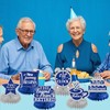 9Pcs Retirement Honeycomb Centerpieces Navy Blue & Silver - Happy