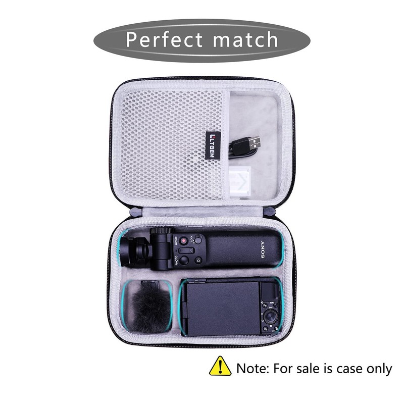 LTGEM製Sony ZV-1カメラ用ハードケース Vloggerアクセサリーキット三脚とマイクにフィット - 旅行保護キャリーストレージバッグ