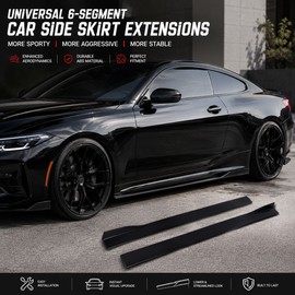 Universal Side Skirt Extensions for Car Styling – 6PCS ABS Rocker Panel Lip Splitter Kit for Exterior Upgrades